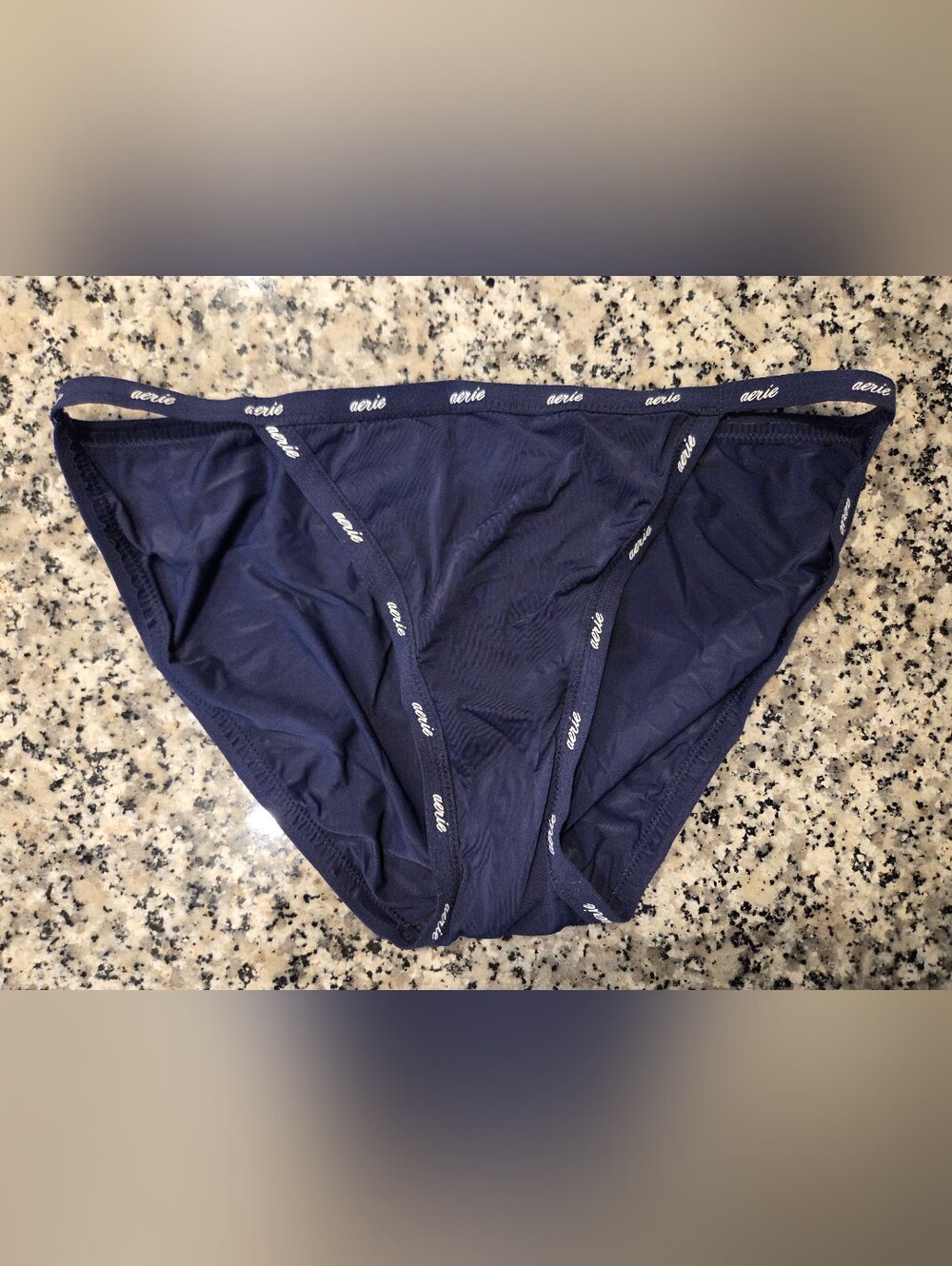 aerie Navy Logo Trim Teen Bikini Panty
